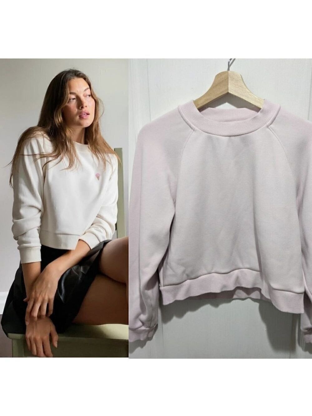 Aritzia Sunday Best | Elle crew neck sweatshirt in lilac